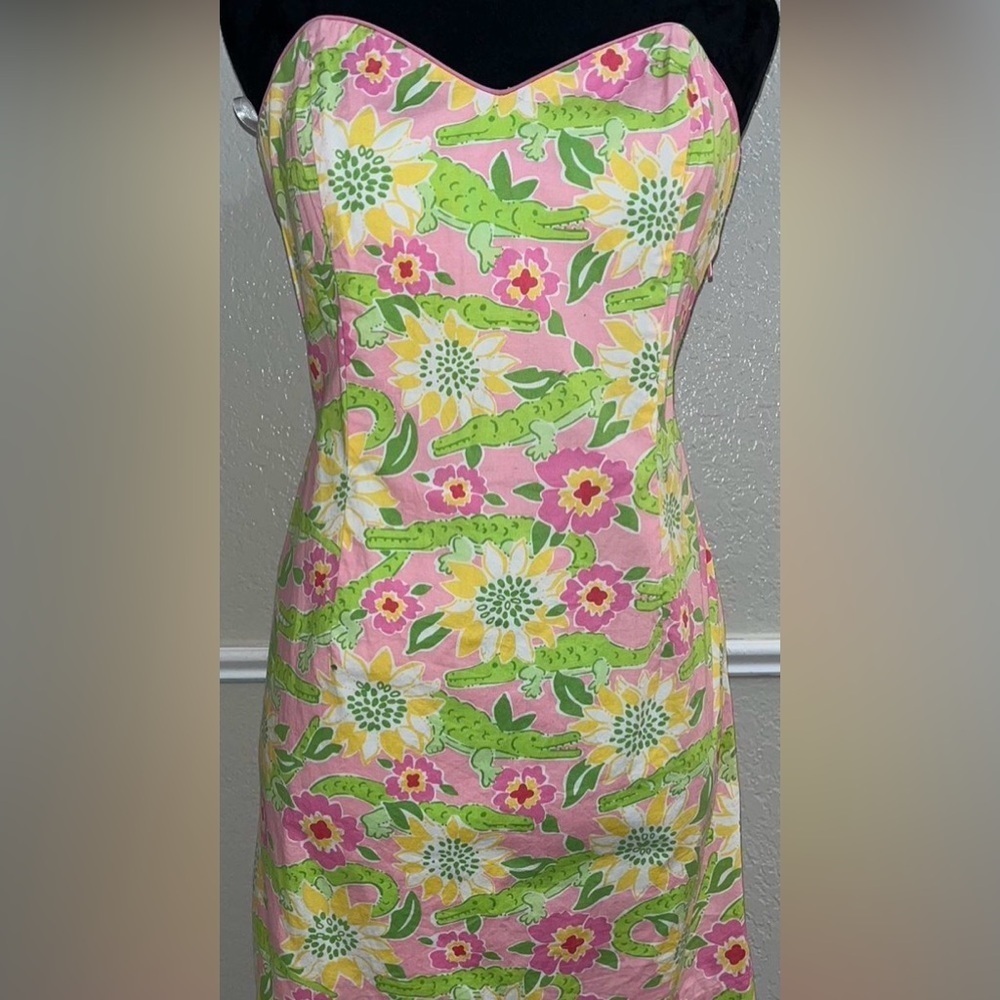 Lilly Pulitzer Pink and Green Floral Fabric - Picture 3 of 15